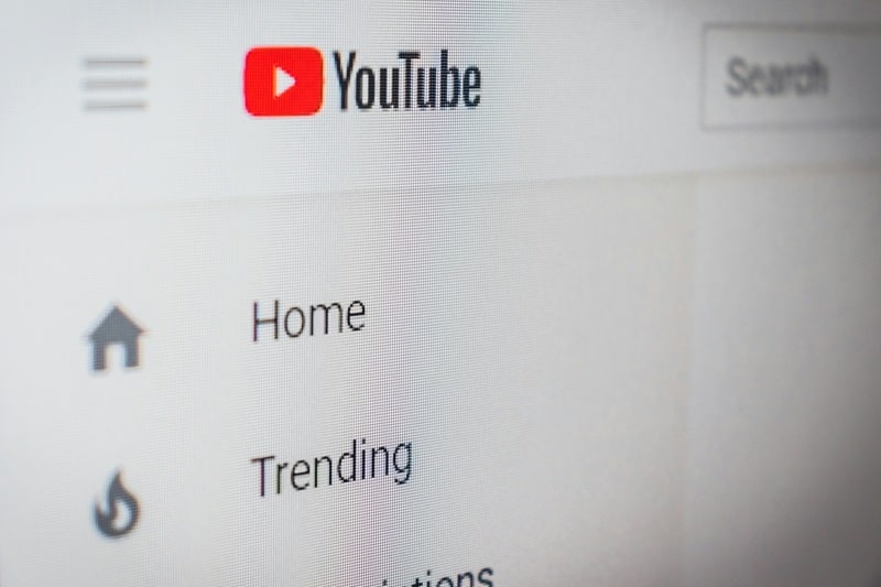 youtube website interface