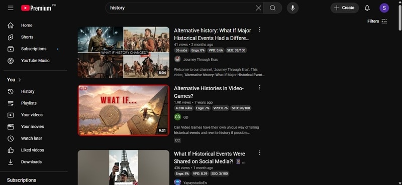 history youtube channels examples