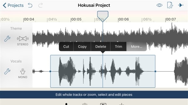 Aplikasi pengeditan audio untuk iPhone - Editor Audio Hokusai 