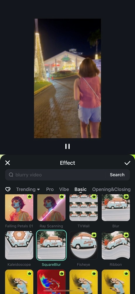 filmora mobile effects menu