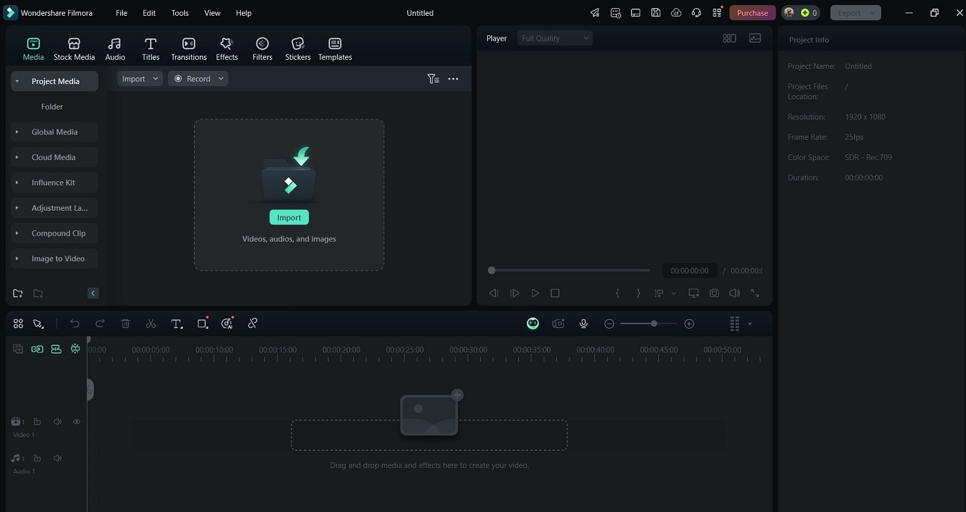 filmora desktop interface