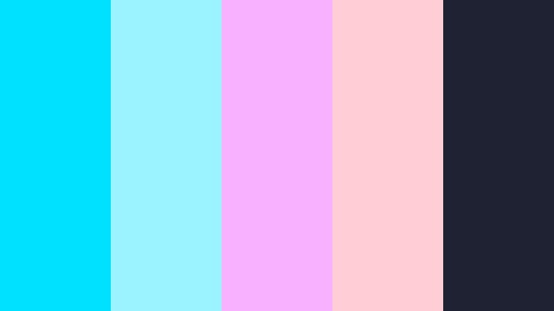 hologram candy pop radiant cyan color palette with hex codes