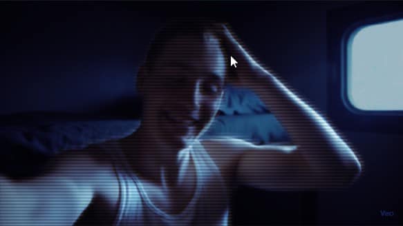 hologram horizontal filter on man