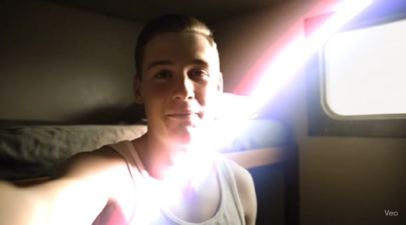 diagonal ray scanning on man