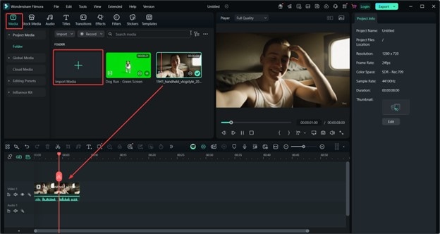filmora import video
