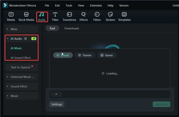 filmora ai music tools