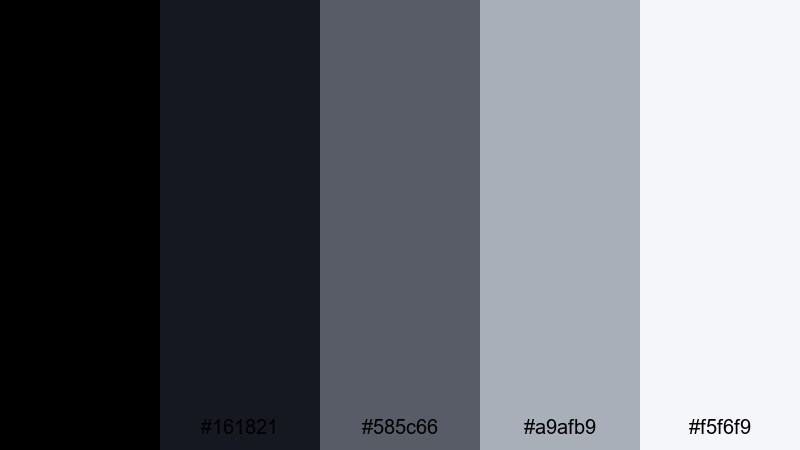 holographic console glow black silver color palette with hex codes