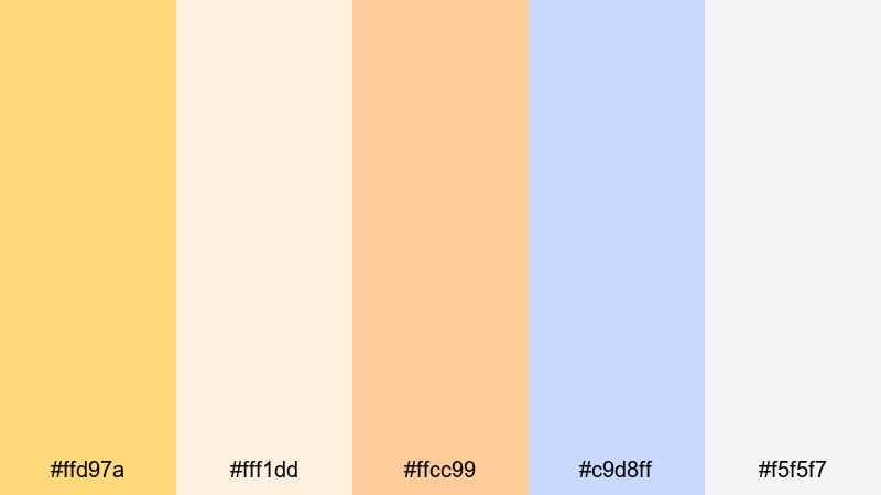 honey milk aesthetic gold yellow color palette with hex codes