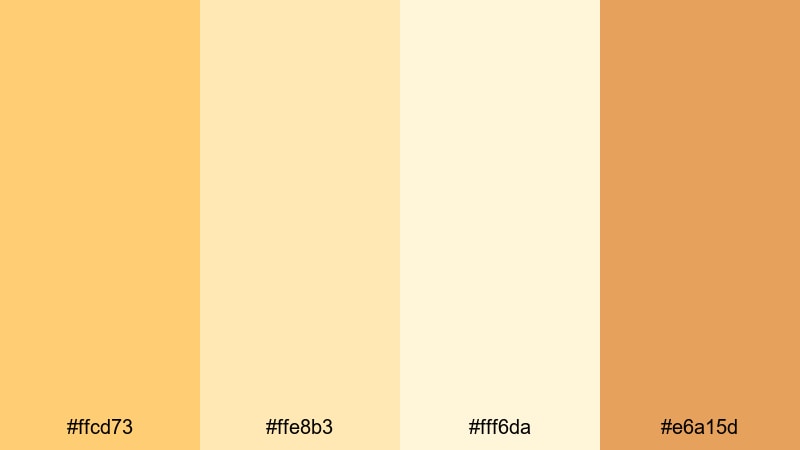 honeycomb morning amber color palette with hex codes