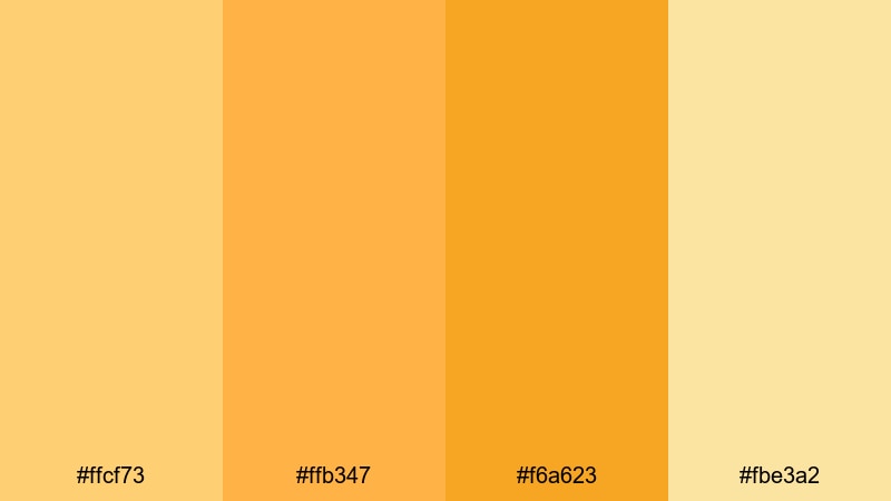honeycomb mornings orange yellow color palette with hex codes
