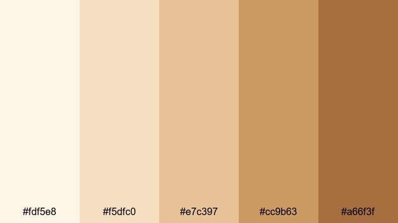 honeyed lace dream gold beige color palette with hex codes