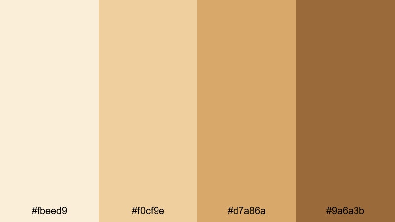 honeyed morning light sepia color palette with hex codes