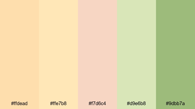 honeyed spring morning navajo white color palette with hex codes