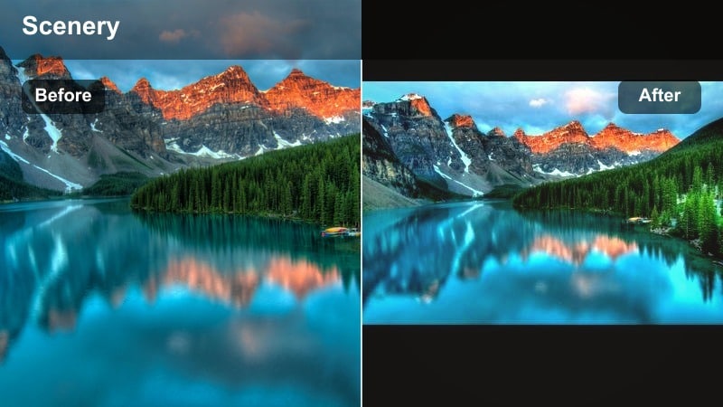 Cinematic vista landscape with soft faded horizon and clear foreground