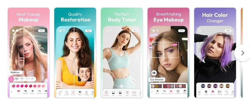 youcam mobile app interface