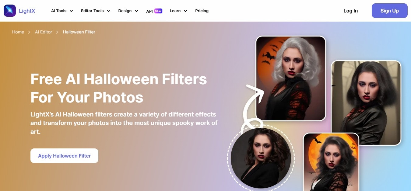 lightx ai scary halloween photo filter
