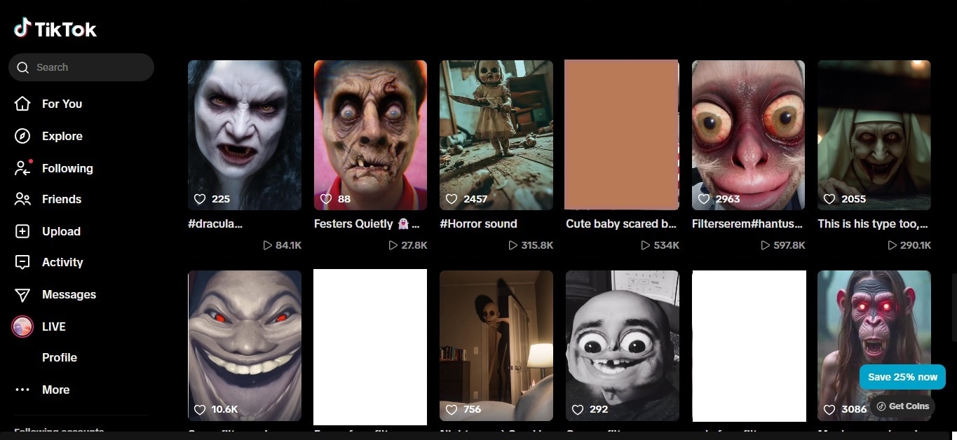 tiktok horror scary filter for videos