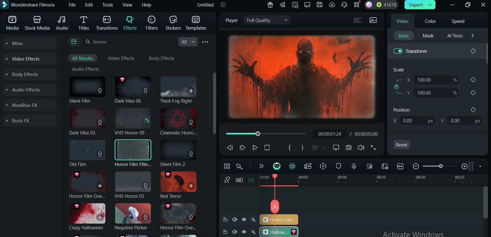 add horror effects
