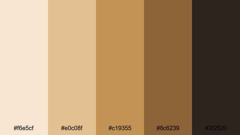 hotel lobby opulence tan color palette with hex codes