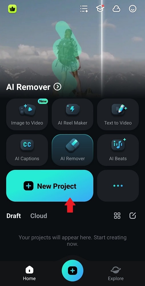 create a new project mobile app