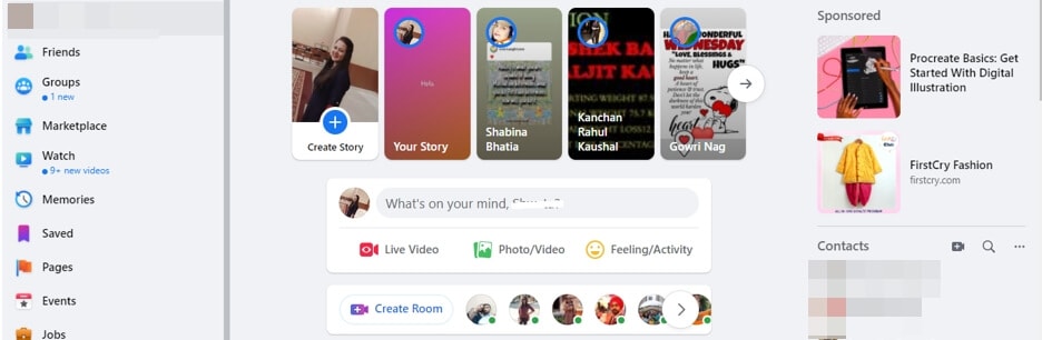 Câu chuyện trên Facebook trông như thế nào?