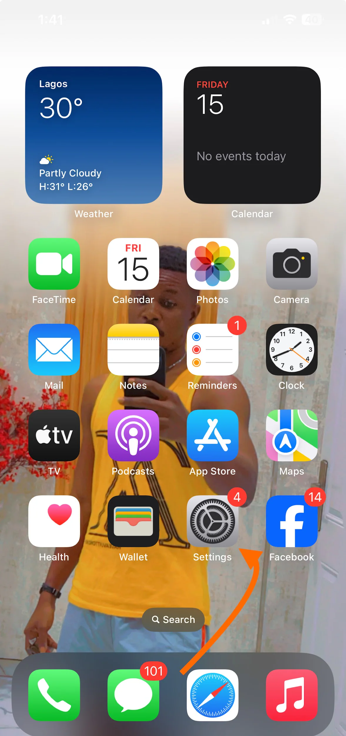 iOS setting screen