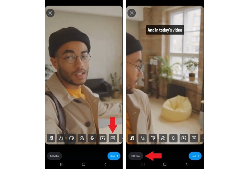 add captions with the cc tool
