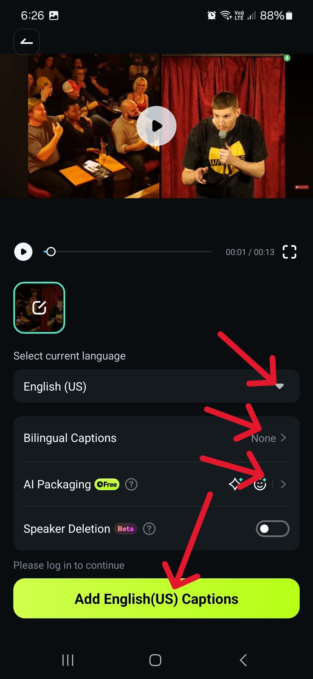 filmora mobile add english captions