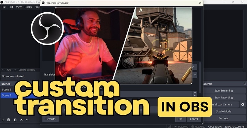 create custom transition in obs