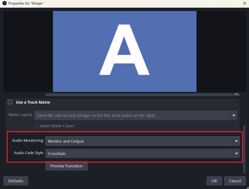 set the audio settings