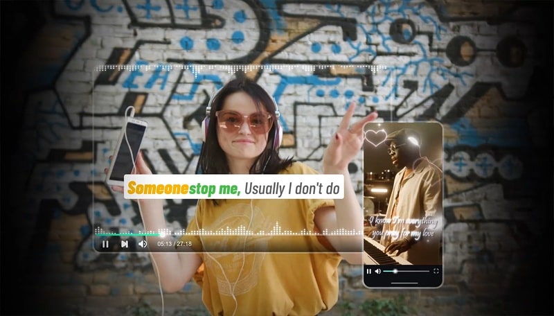 add lyrics to tiktok video with filmora