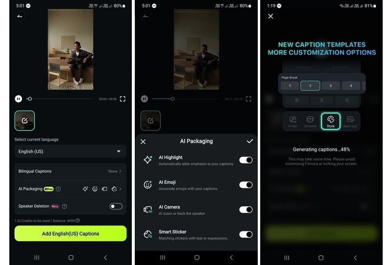 ai settings for the lyrics