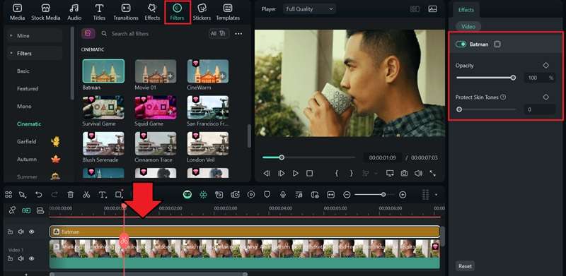 applying filter to video