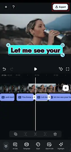 tap export to save video