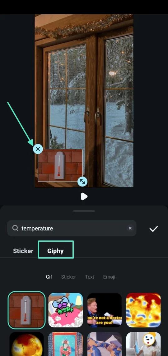 adding giphy stickers in filmora app