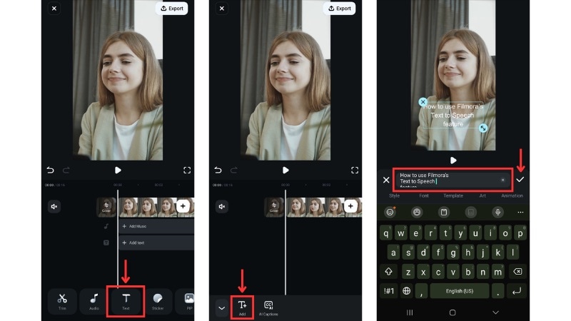 ajouter une zone de texte à la timeline
