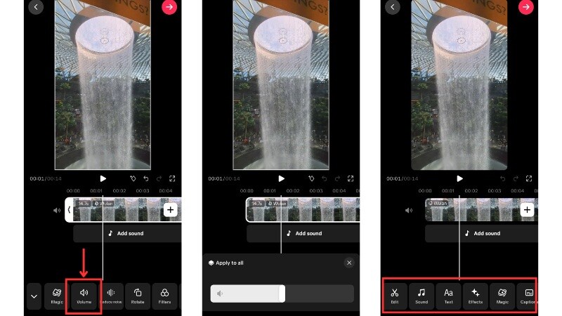 ajuster le volume et ajouter d’autres modifications