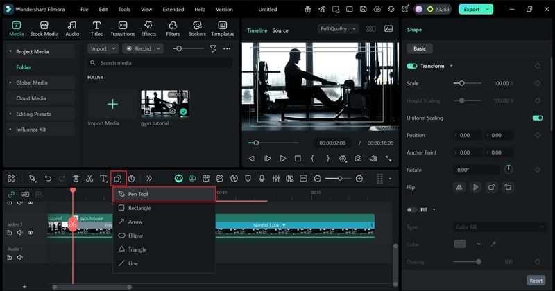 find the pen tool feature