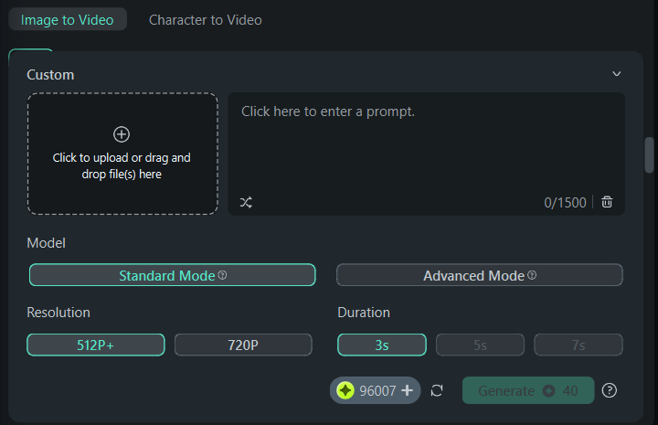import file and enter your prompt