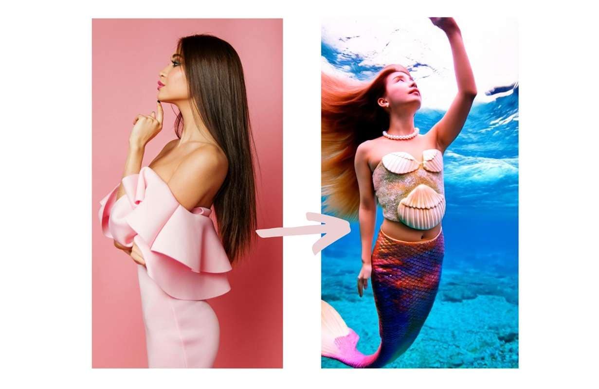 mermaid transformation with filmora