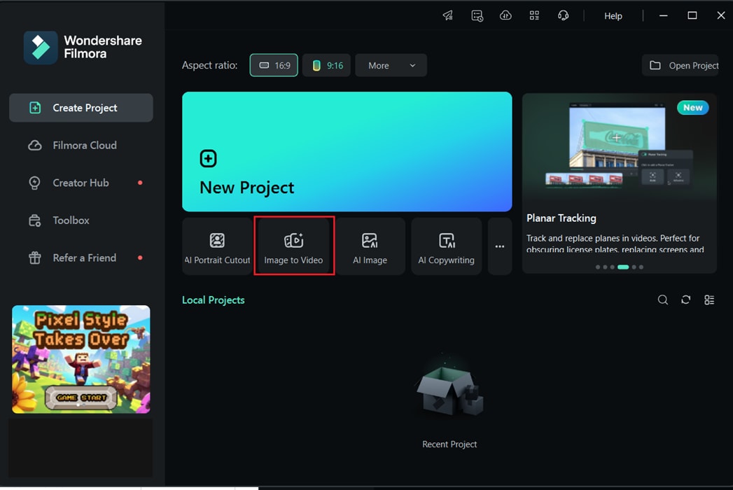 filmora image to video feature