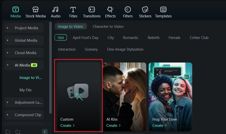 create a custom image to video