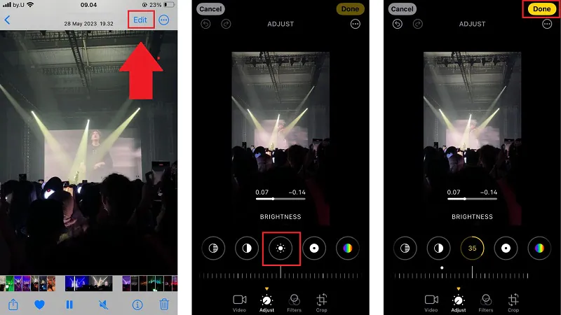 brighten video from iphone photos