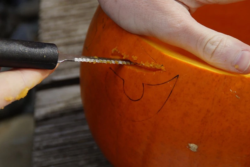 start carving following the design