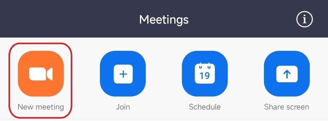 start a new meeting on mobile