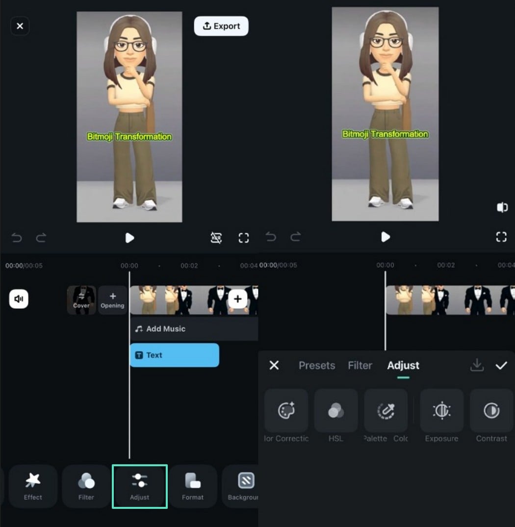 make color and tone adjustments