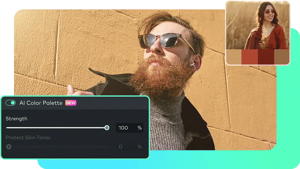 using filmora ai color palette