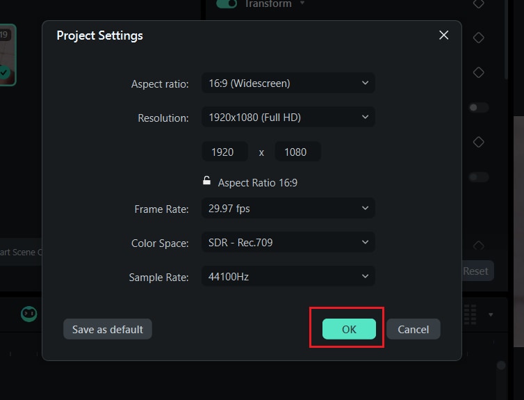 project settings section
