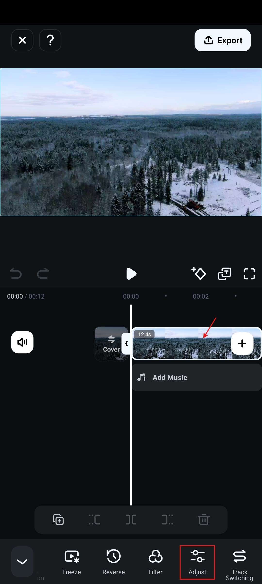 use adjust feature filmora mobile