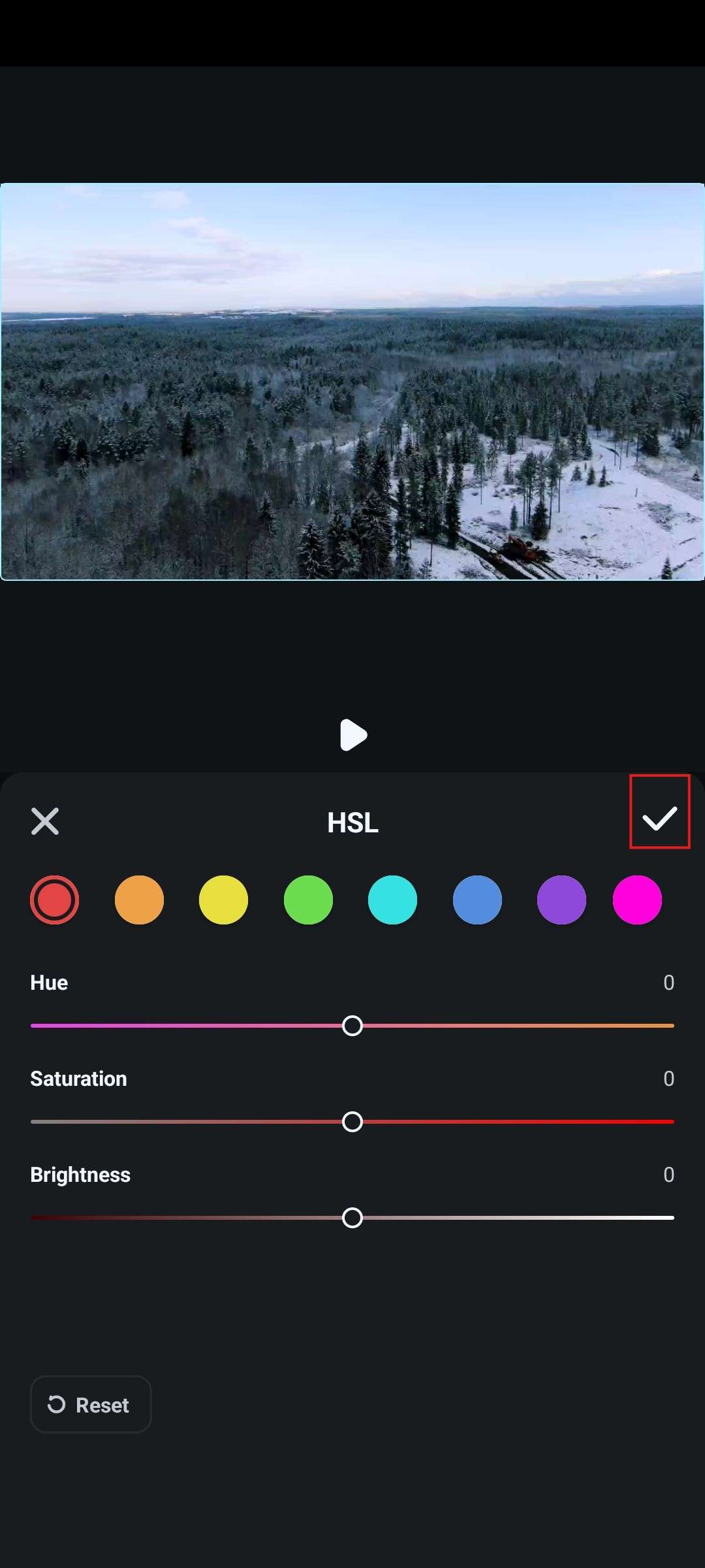 adjust hsl feature filmora mobile